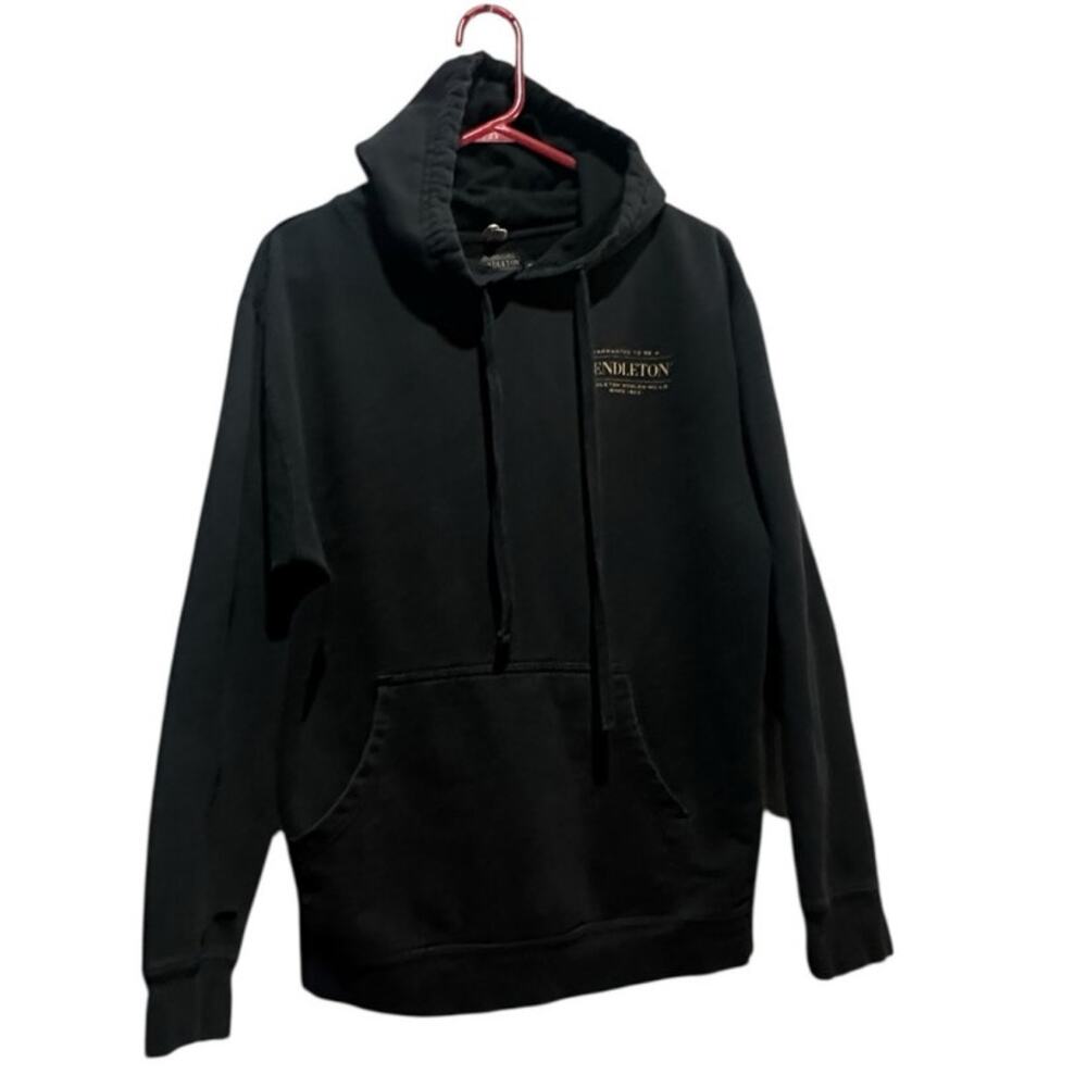 Pendleton Mens Pullover Hoodie Sweatshirt Size Medium Southwestern Black Used